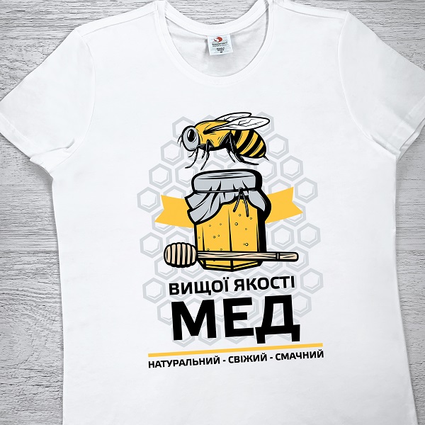 футболки з принтом - Мед вищої якості