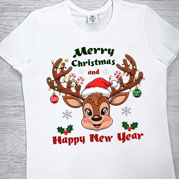 футболки з принтом - Merry Christmas and Happy New Year